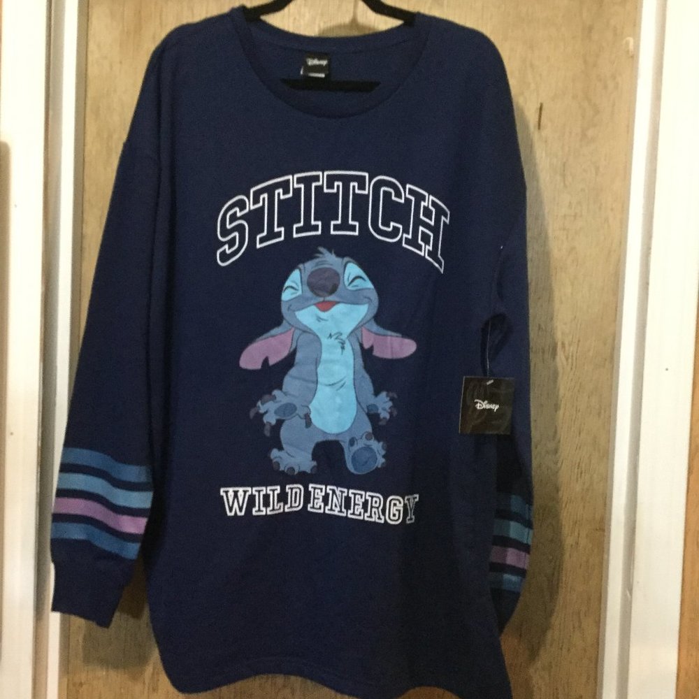 NWT Disney Stitch crewneck sweat shirt size 2X blue